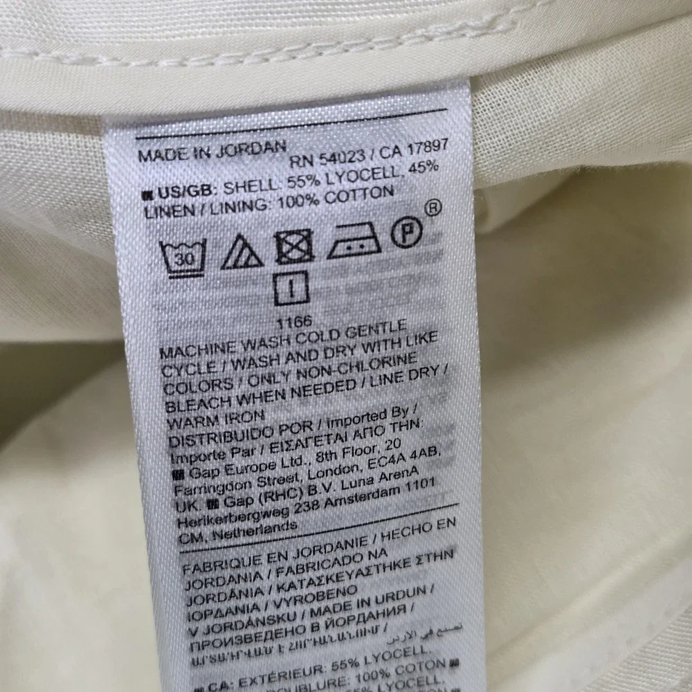 Banana Republic Pants Womens 6 Petite White Wide-Leg Twill‎ Pleated Lined